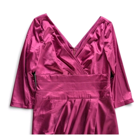 Kay Unger Cranberry Satin Dress Holiday Cocktail Party 12 - Picture 6 of 12